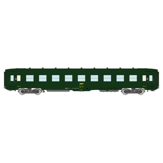 VB-406-Ree Modeles VB406 Voiture voyageurs DEV AO Couchettes, SNCF, B9c9, Vert 301, logo encadré, ep.IV