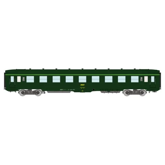 VB-407-Ree Modeles VB407 DEV AO Sleeping Car, SNCF, B9c9, Green 301, framed logo, Corail cartouche, ep.IV-V