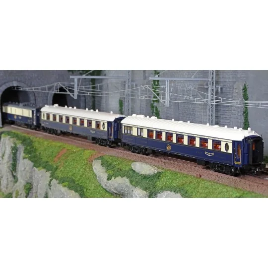 HJ4198-Jouef HJ4198 Set de 3 voitures voyageurs CIWL, Etoile du Nord, DD3 / VP Côte d'Azur / VPC Étoile du Nord, éclairé