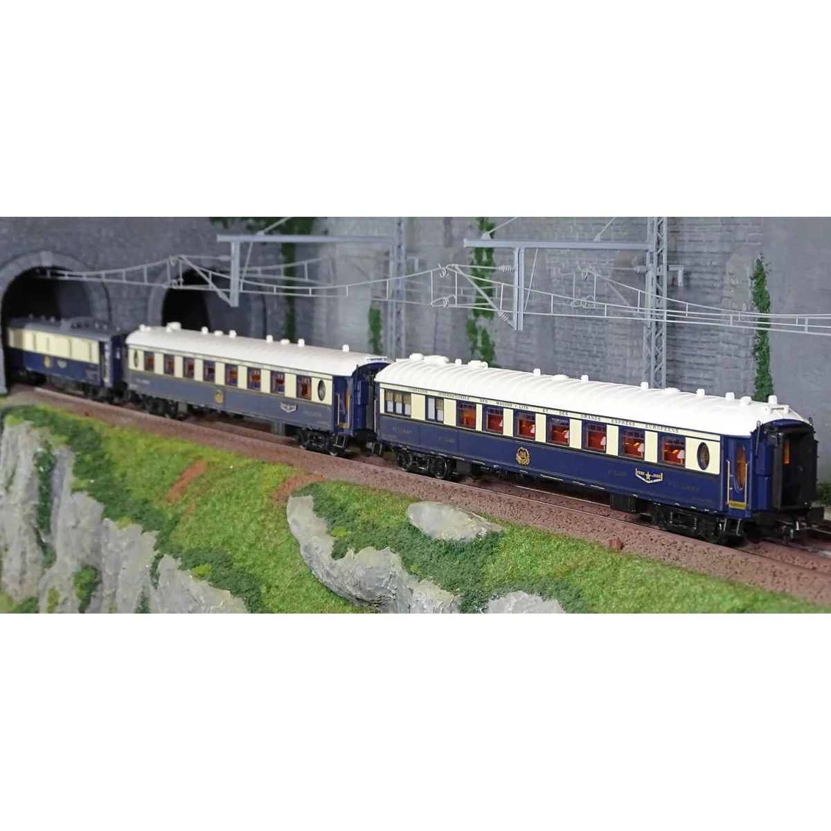 Jouef HJ4198 Set de 3 voitures voyageurs CIWL, Etoile du Nord, DD3 / VP Côte d'Azur / VPC Étoile du Nord, éclairé Jouef HJ4198 -