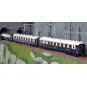 HJ4198-Jouef HJ4198 Set of 3 CIWL passenger cars, Etoile du Nord, DD3 / VP Côte d'Azur / VPC Étoile du Nord, illuminated
