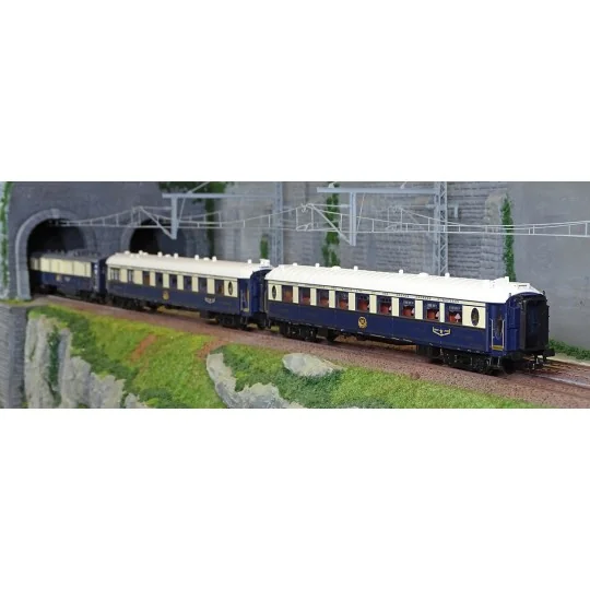 HJ4199-Jouef HJ4199 Set de 3 voitures voyageurs CIWL, Etoile du Nord, DD3 / VPC Côte d'Azur / VP Étoile du Nord, éclairé