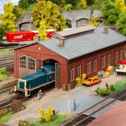 Faller 191819 Model Kit, Locomotive Shed, 2 spaces