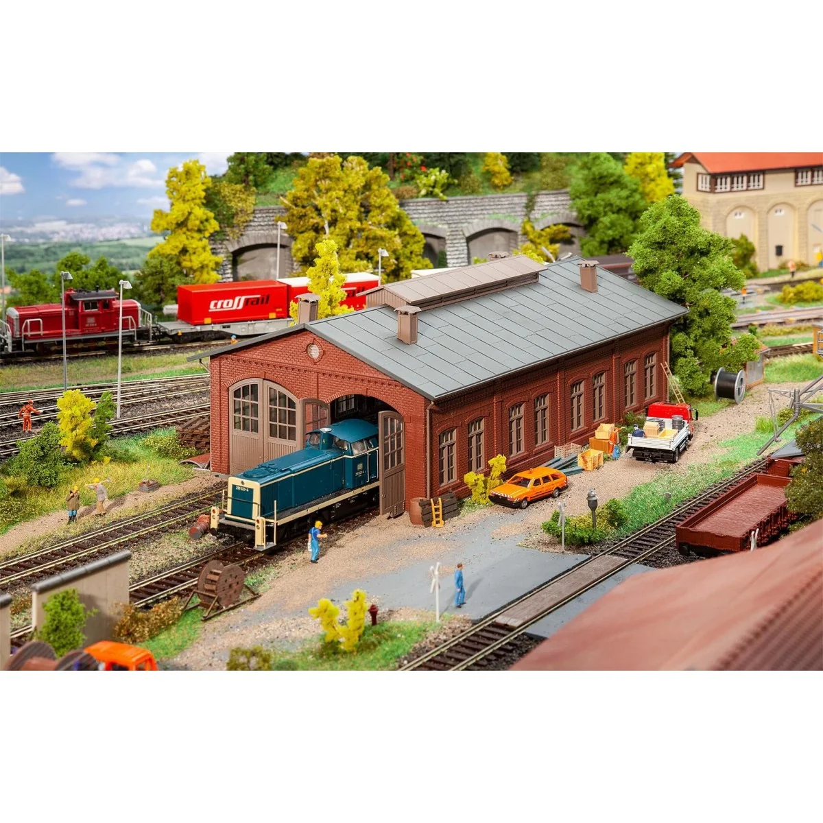 Faller 191819 Model Kit, Locomotive Shed, 2 spaces - Faller_191819