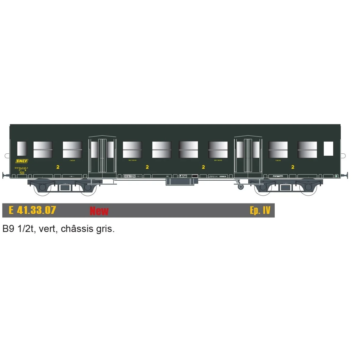 EPM 41.33.07 Romilly coach, B9 1/2t, grey chassis, yellow framed logo, EPM 41.33.07 Romilly coach, B9 1/2t, grey chassis, yellow framed logo,