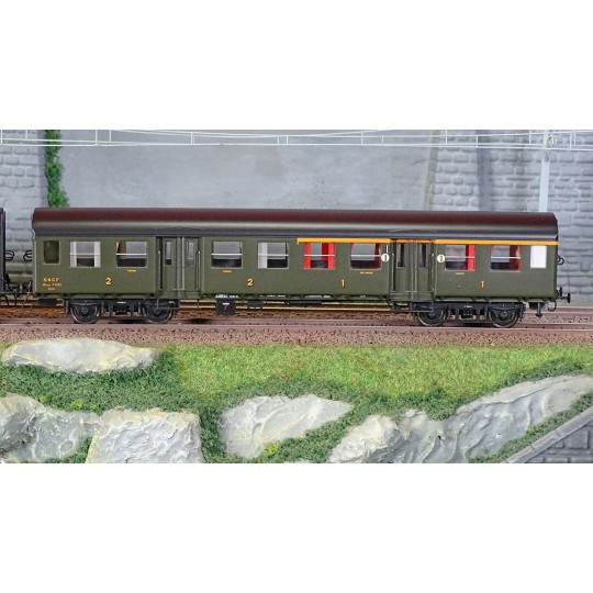 EPM_41.33.08-EPM 41.33.08 Set of 3 Romilly coaches, ABtmyp + Btmyfp + BDtmyp, black chassis, SNCF, illuminated