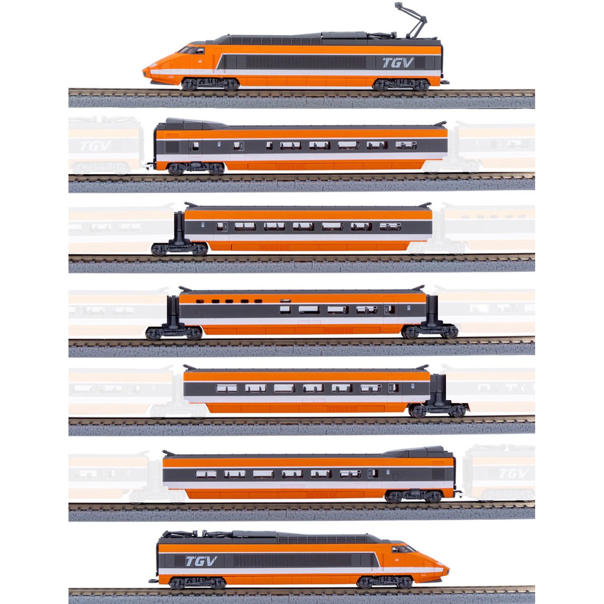 Azar T01-OR1D Coffret TGV Paris Sud-Est (PSE), record du monde, SNCF, orange, digitale, échelle Z AZAR Models AZAR_T01-OR1D - 8
