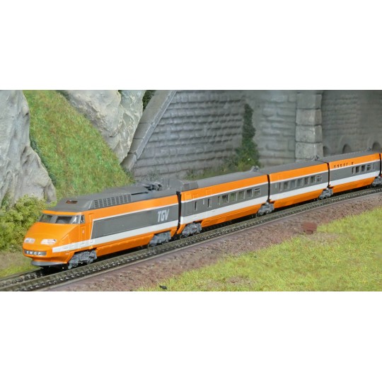 AZAR_T01-OR1D-Azar T01-OR1D TGV Paris South-East (PSE) set, world record, SNCF, orange, digital, Z scale