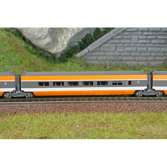 AZAR_T01-OR1A-Azar T01-OR1A TGV Paris South-East (PSE) set, world record, SNCF, orange, Z scale
