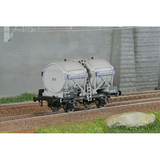 Lsm_30560-Ls Models 30560 Wagon citerne OCEM Bi-foudres, sans guérite, gris, CIWL, SNCF