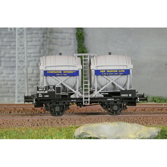 Lsm_30560-Ls Models 30560 Wagon citerne OCEM Bi-foudres, sans guérite, gris, CIWL, SNCF
