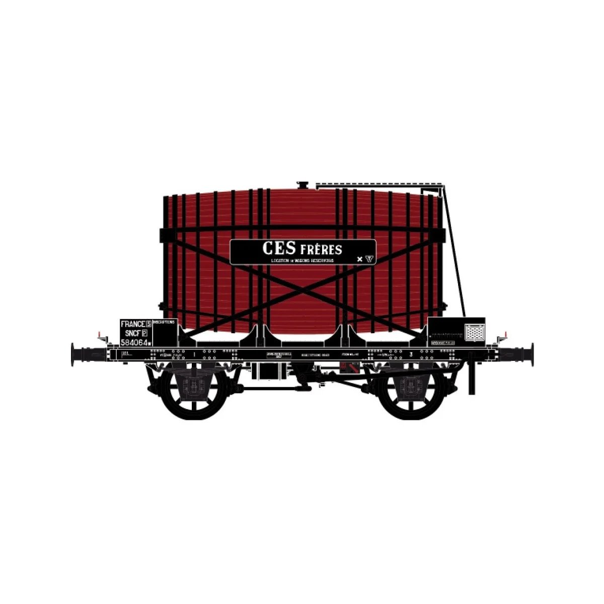 Ls Models 30563 Wagon citerne OCEM Monofoudre, sans guérite, brun, CES FRERES, SNCF Ls models Lsm_30563 - 3