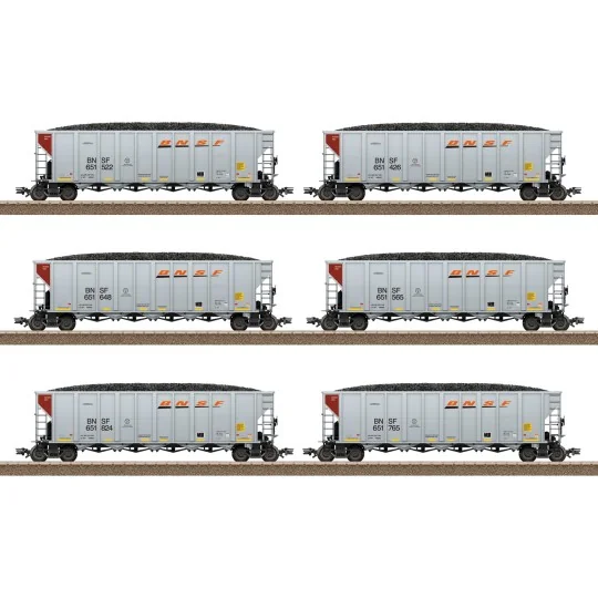 Trix_24911-Trix 24911 Set of 6 coal wagons, "Hopper Cars", BNSF