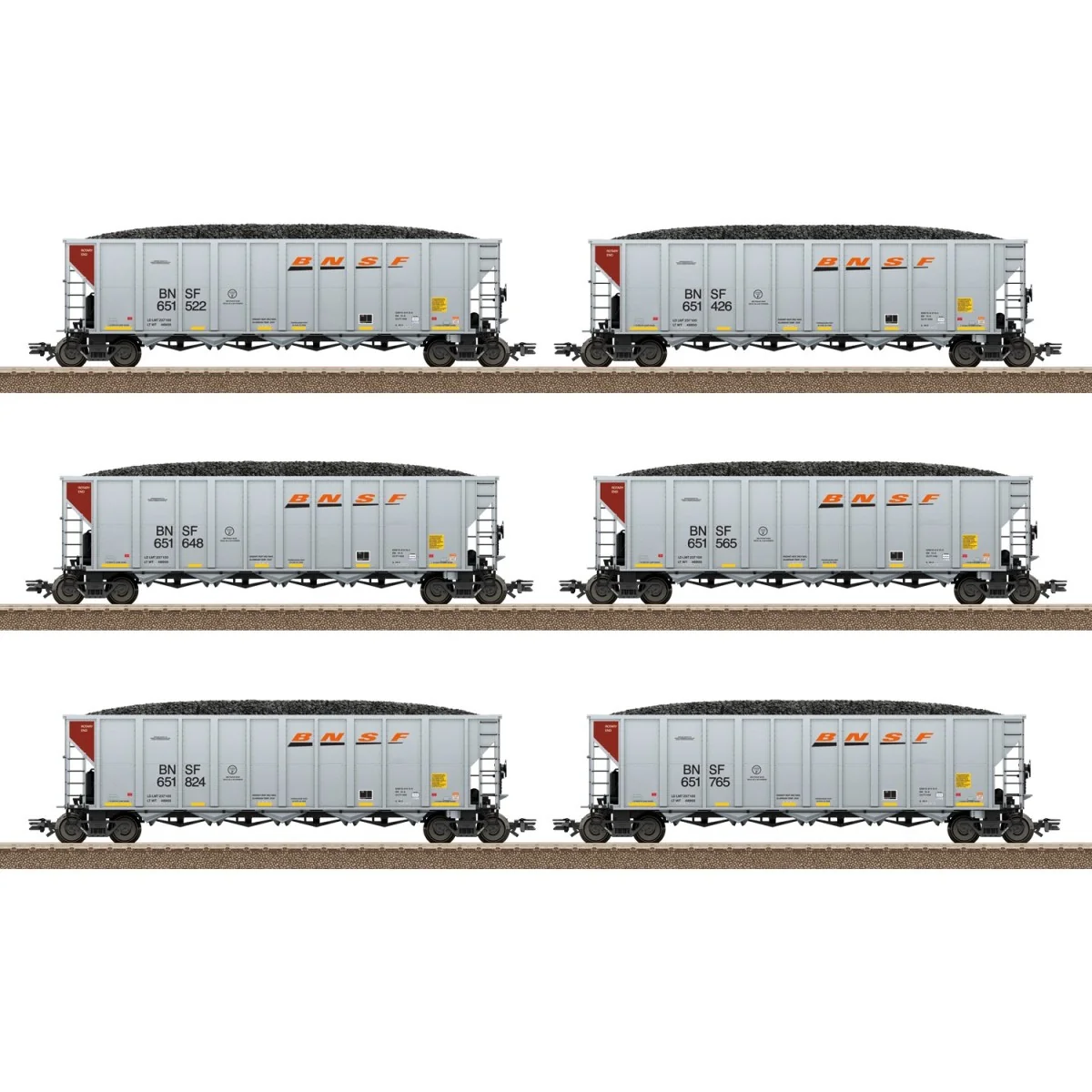 Trix 24911 Set de 6 wagons transport de charbon, "Hopper Cars", BNSF Trix Trix_24911 - 5
