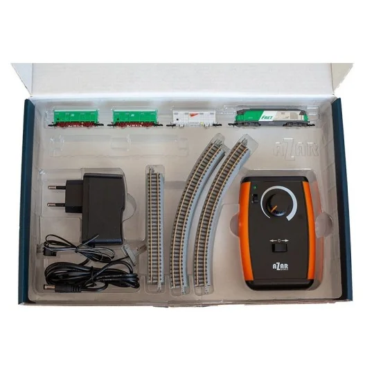 AZAR_AZP02-Azar AZP02 Freight Train Starter Set, SNCF BB 67400 Freight Locomotive, Z Scale