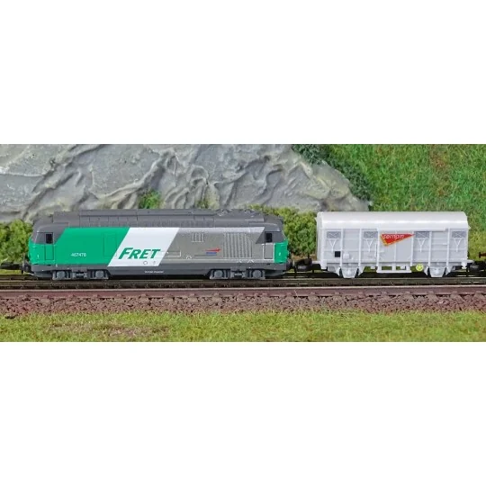 AZAR_AZP02-Azar AZP02 Coffret de départ train de marchandises, locomotive BB 67400 FRET SNCF, échelle Z