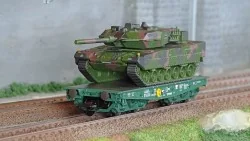 Marklin 48843 Wagon plat Rlmmps pour le transport de charges lourdes, DB, avec char Leopard 2A6 Marklin Marklin_48843 - 1