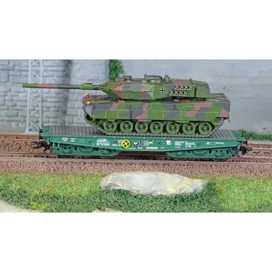 Marklin 48870 Rlmmps flat wagon for heavy load transport, DB, with ... Marklin_48870-Marklin 48870 Rlmmps flat wagon for heavy load transport, DB, with Leopard 2A6 tank