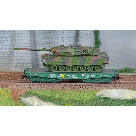 Marklin 48871 Rlmmps flat wagon for heavy load transport, DB, with ... Marklin_48871-Marklin 48871 Rlmmps flat wagon for heavy load transport, DB, with Leopard 2A6 tank