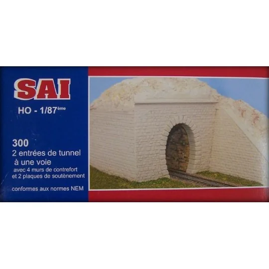 Sai_300-Sai 300 Maquette, deux entrées de tunnel simple voie