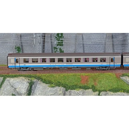 Lsm_41214-LS Models 41214 Set de 2 voitures VTU, 2x B9 1/2tux, livrée Interloire origine, SNCF, logo casquette, éclairées