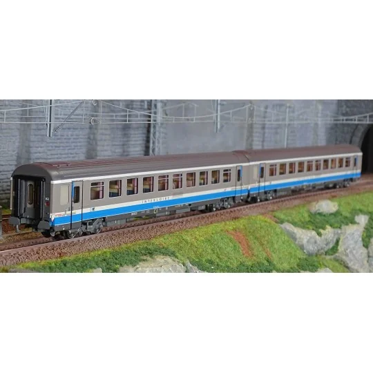 Lsm_41214-LS Models 41214 Set of 2 VTU coaches, 2x B9 1/2 tuxedo, original Interloire livery, SNCF, cap logo, illuminated