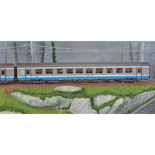 Lsm_41214-LS Models 41214 Set de 2 voitures VTU, 2x B9 1/2tux, livrée Interloire origine, SNCF, logo casquette, éclairées