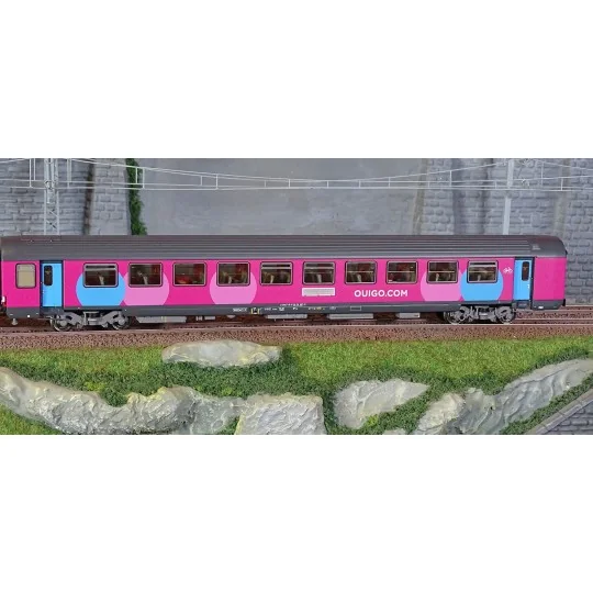 Lsm_40993-LS Models 40993 Set de 3 voitures VTU B10/B11/B11, Ouigo, toiture gris foncé, éclairées