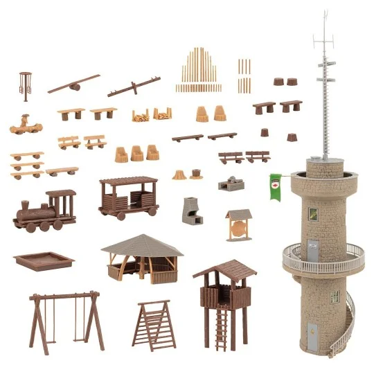 Faller_190036-Faller 190036 Maquette, Coffret promotionnel Terrain de jeu d'aventure