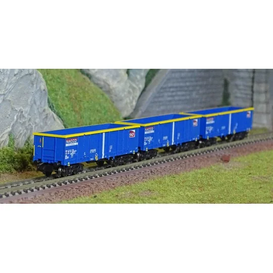 Arnold HN6602 Set of 3 Eamnos gondola wagons, SNCF, Nacco, N scale HN6602-Arnold HN6602 Set of 3 Eamnos gondola wagons, SNCF, Nacco, N scale
