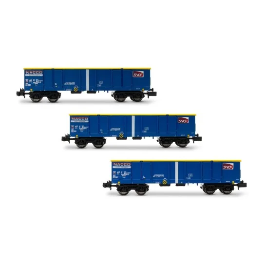 HN6602-Arnold HN6602 Set of 3 Eamnos gondola wagons, SNCF, Nacco, N scale