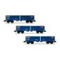 Arnold HN6602 Set of 3 Eamnos gondola wagons, SNCF, Nacco, N scale HN6602-Arnold HN6602 Set of 3 Eamnos gondola wagons, SNCF, Nacco, N scale