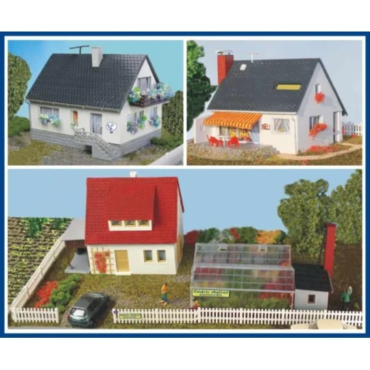 Sai 216 Set of 3 pavilions including a market gardener and barriers... Sai_216-Sai 216 Set of 3 pavilions including a market gardener and barriers - Sai_216