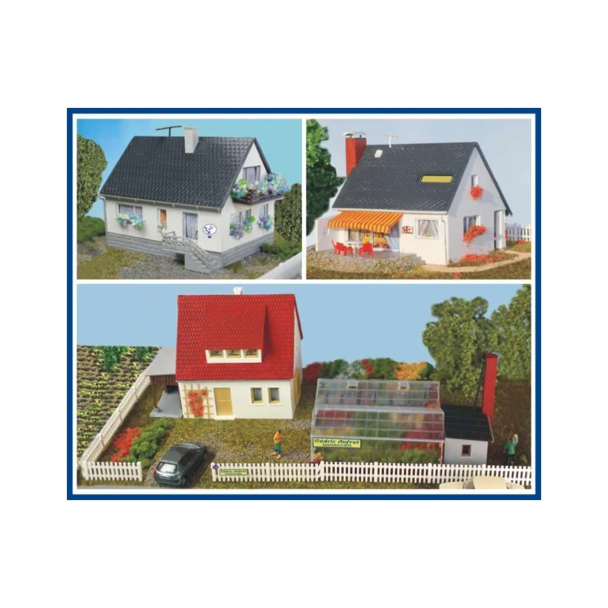 Sai 216 Set of 3 pavilions including a market gardener and barriers... Sai 216 Set of 3 pavilions including a market gardener and barriers...