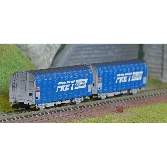 Arnold HN6696 Set of 2 two-axle covered wagons, type K70 Kils, SNCF... HN6696-Arnold HN6696 Set of 2 two-axle covered wagons, type K70 Kils, SNCF, blue livery, freight, N scale