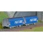 Arnold HN6696 Set of 2 two-axle covered wagons, type K70 Kils, SNCF... HN6696-Arnold HN6696 Set of 2 two-axle covered wagons, type K70 Kils, SNCF, blue livery, freight, N scale