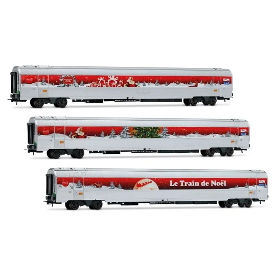 HJ4200-Jouef HJ4200 Set of 3 Coca-Cola Christmas Train Cars (2010)