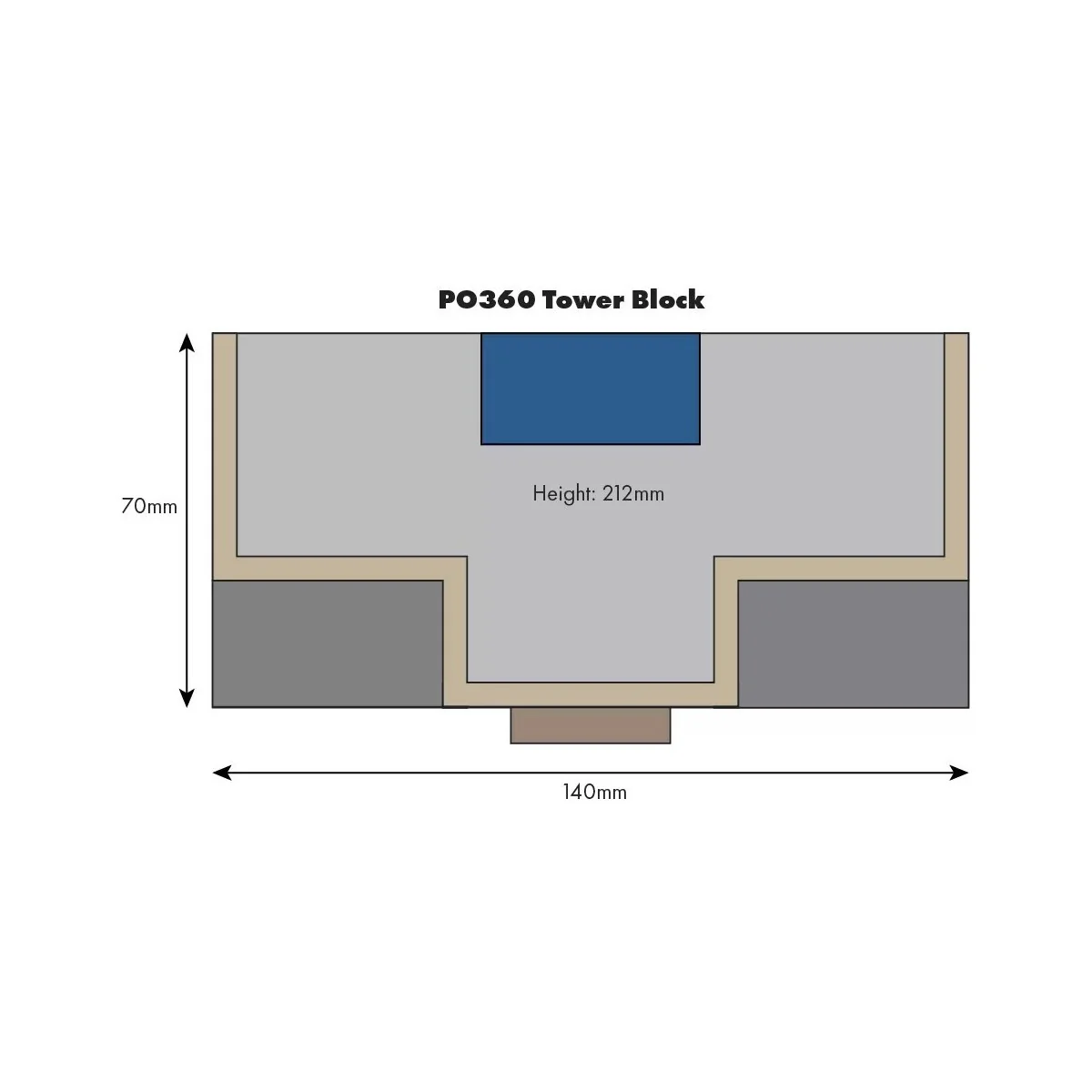 Metcalfe PO360 Model, Bas-relief Building - MET-PO360