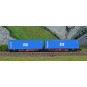 NW-290-REE Modeles NW290 Wagon porte conteneurs Sggmrss 80 TOUAX, SNCF, 2 conteneurs DELMAS, N - 1/160