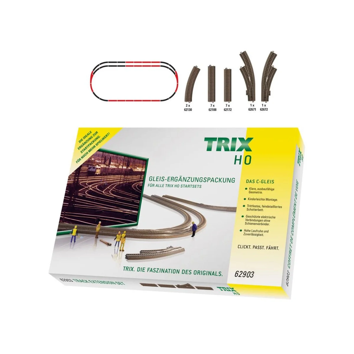 Trix 62903 Coffret de voies complémentaire C3 pour voie C Trix Trix_62903 - 1