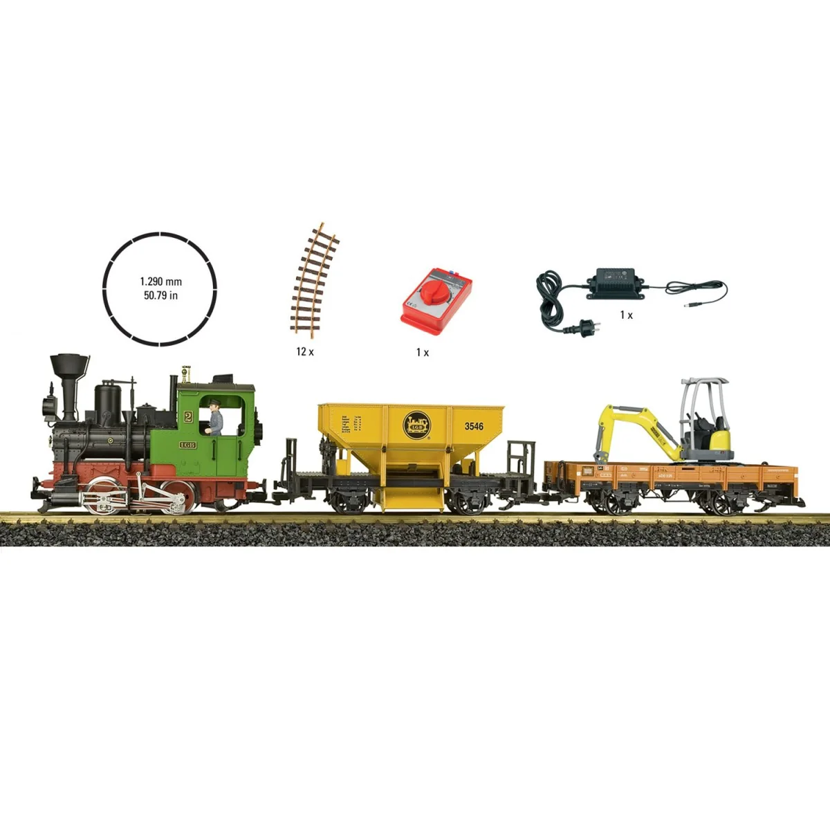 LGB 70403 Freight Starter Set, with Steam Locomotive, Light and Smo... LGB 70403 Freight Starter Set, with Steam Locomotive, Light and Smo...