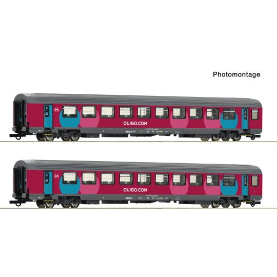Roco_6200024-Roco 6200024 Set of 2 passenger cars Corail, SNCF, Ouigo coaches