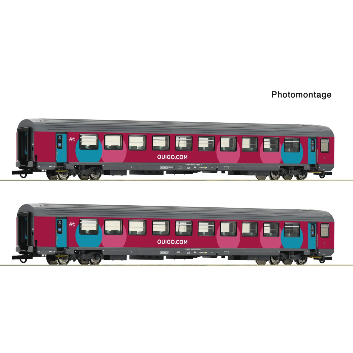 Roco 6200024 Set of 2 passenger cars Corail, SNCF, Ouigo coaches - ...