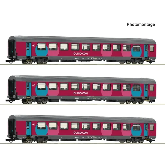 Roco_6200025-Roco 6200025 Set of 3 passenger cars Corail, SNCF, Ouigo coaches