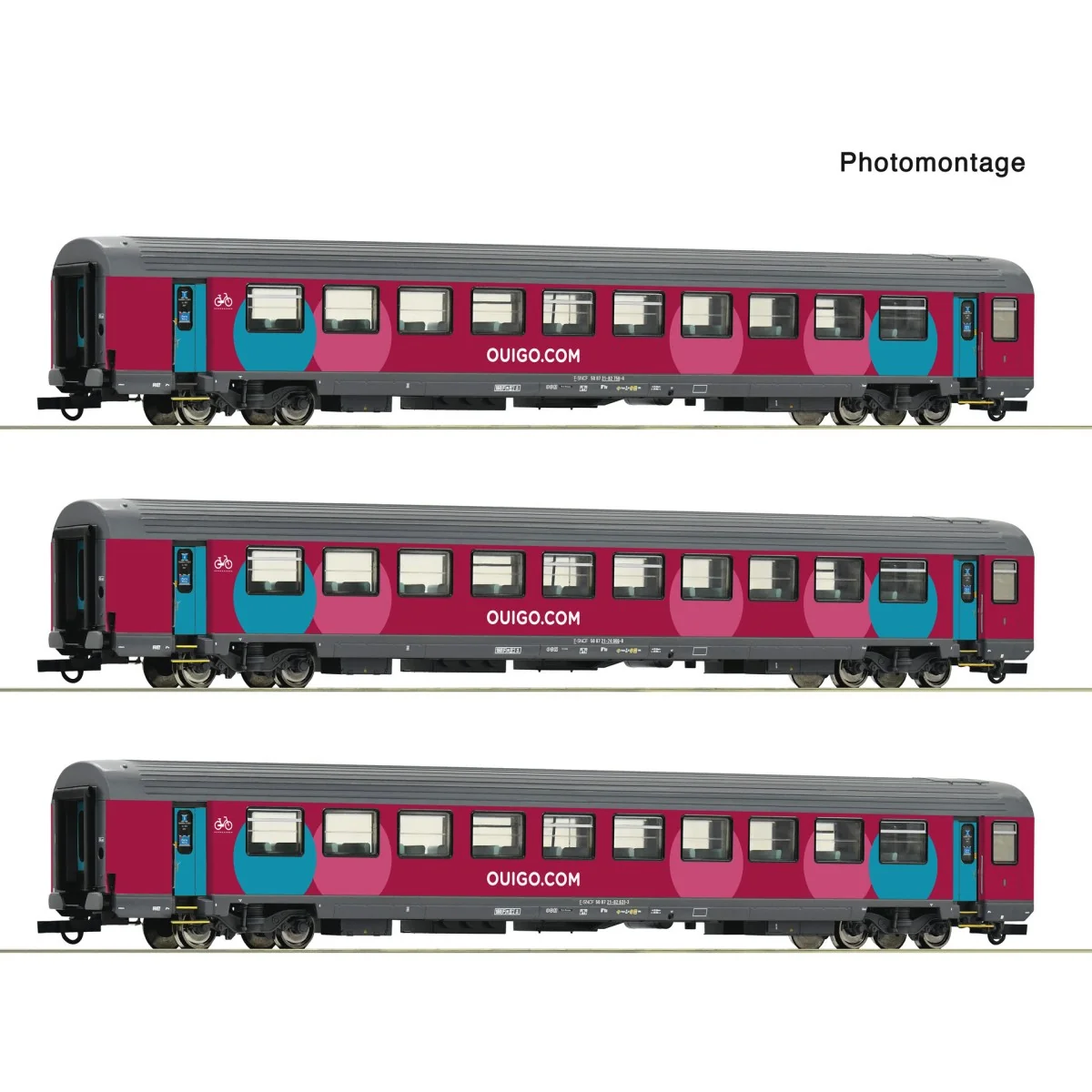 Roco 6200025 Set of 3 passenger cars Corail, SNCF, Ouigo coaches - ...