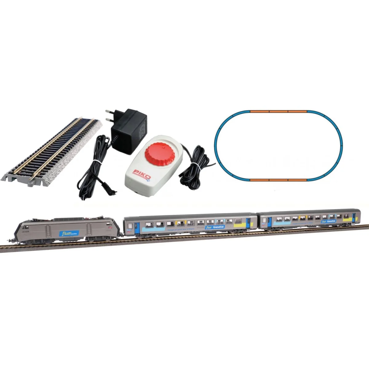 Piko 97949 Analog Starter Set with BB 26000 Grand Est Locomotive, S...