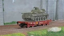 Ree modeles WBA029 Wagon Porte-char Rlmmp, SNCF + Char AMX 30B - FLANDRES Ree Modeles WBA-029 - 1