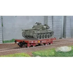 Ree modeles WBA030 Wagon Porte-char Rlmmp, SNCF + Char AMX 30B - CHATEAU-THIERRY Ree Modeles WBA-030 - 1