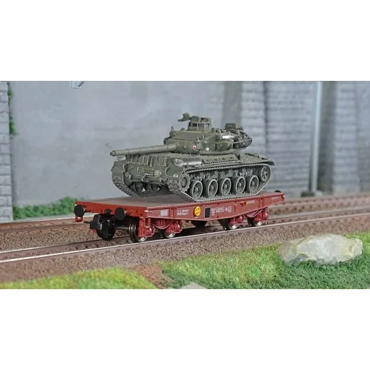 WBA-030-Ree models WBA030 Rlmmp tank transporter wagon, SNCF + AMX 30B tank - CHATEAU-THIERRY