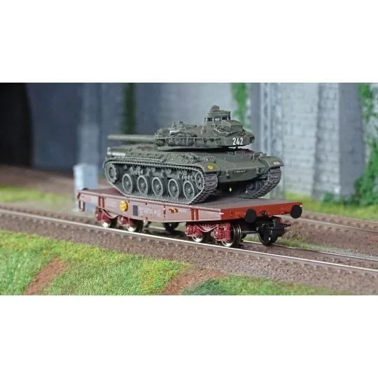 WBA-030-Ree modeles WBA030 Wagon Porte-char Rlmmp, SNCF + Char AMX 30B - CHATEAU-THIERRY